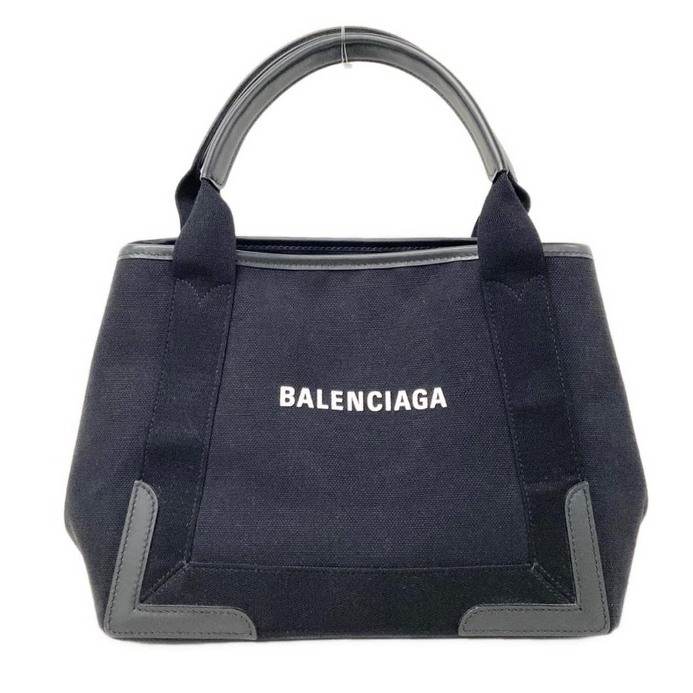 Balenciaga Navy Cabas S Tote Bag 339933 Canvas Leather